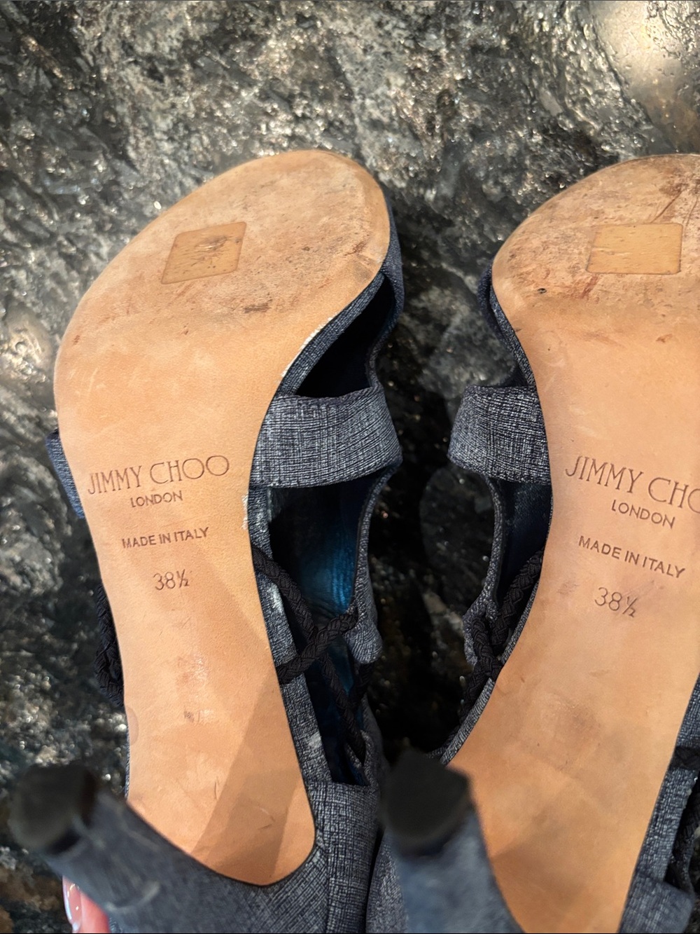 Jimmy Choo Gray Open-Toe Cutout High Heel Sandals - Picture 6 of 6